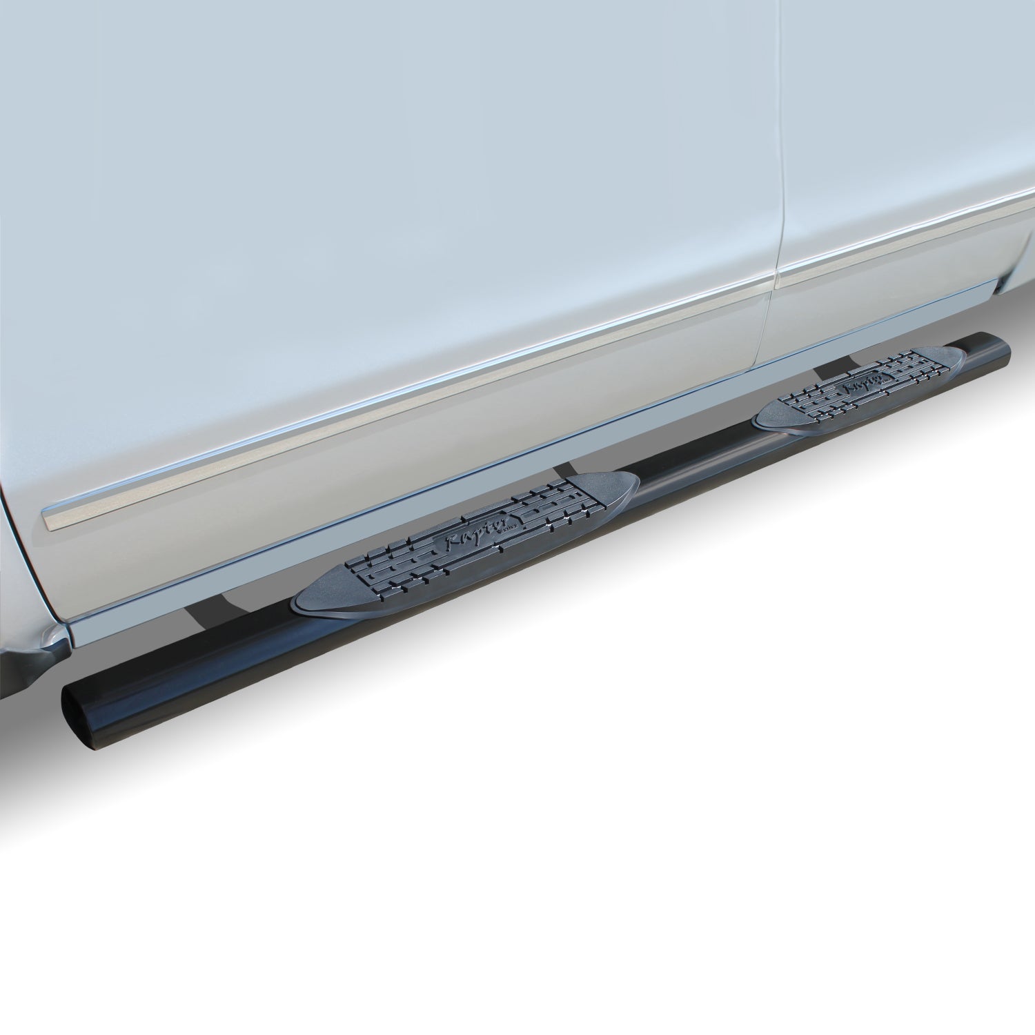 4in Straight Oval Nerf Bars - Black E-Coated Steel - 0702-0648B